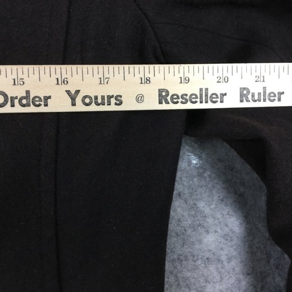 New York Co Peacoat 10 Wool Blend Double Breasted Coat Solid Brown Notch Pockets - Picture 8 of 14